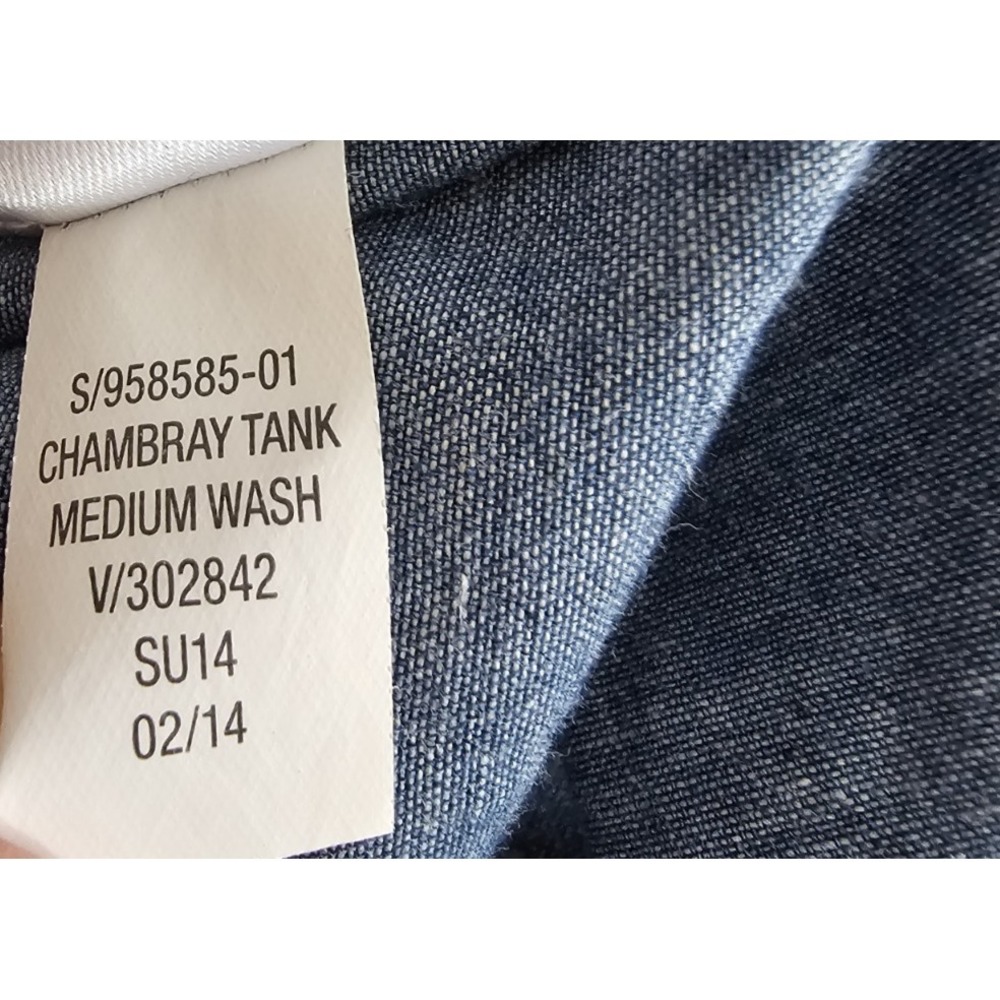 Old Navy Wrap Tank Dress Womens Sz XS Blue Chambray Denim Medium Wash Sleeveless - Picture 5 of 8